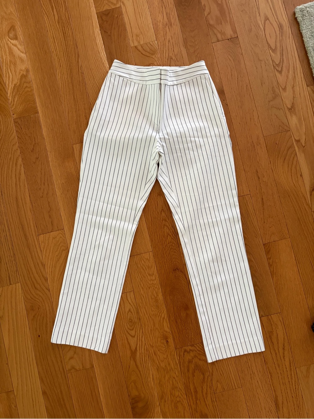 Ann Taylor Factory White Pants with Black Pinstripes